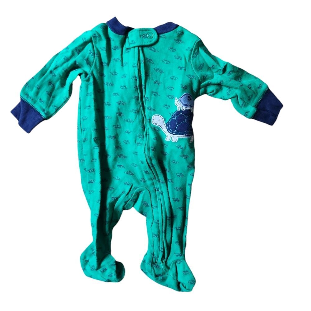 Carter's Turtle 2-Way Zip Cotton Sleep and Play Pajamas Size 3 months